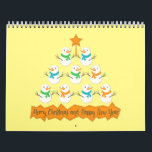 Julgran pyramid av julafton snögubbar kalender<br><div class="desc">Pyramid julgran tillverkad av snögubbe och kursiv stil</div>