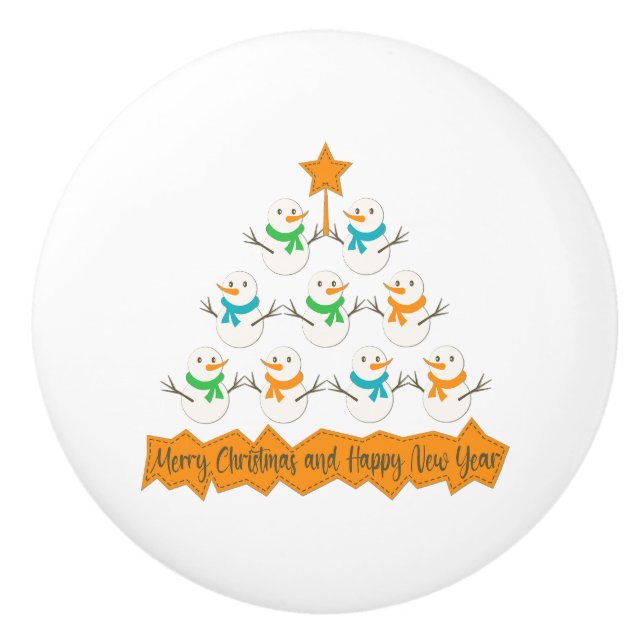 Julgran pyramid av julafton snögubbar knopp (Framsidan)