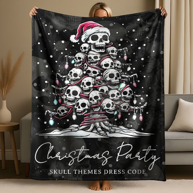Julgran Pyskor Skelett Julhatt Fleecefilt (Skapare uppladdad)