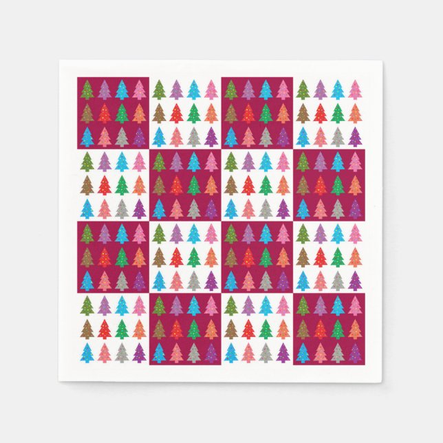Julgran quilt mönster pappersservett (Framsidan)