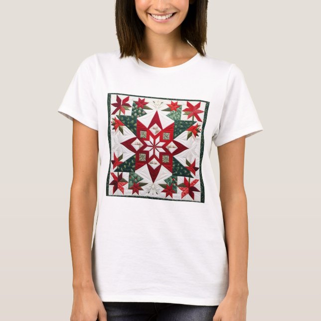 Julgran Quilting & Sewing Maskin Älskare T Shirt (Framsida)