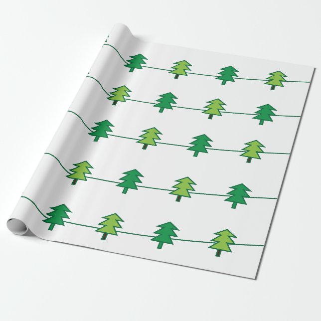 Julgran Randigt Mönster Presentpapper (Utrullad)
