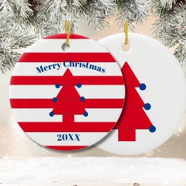 Julgran Red Blue White Julgransprydnad Keramik