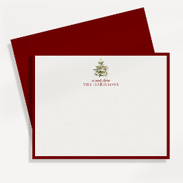 Julgran Red Gräns-anteckningskort Inbjudningar