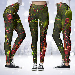 Julgran Red & Guld julbalar Leggings