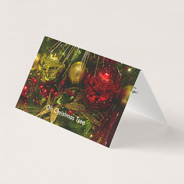 Julgran Red & Guld julkort Tält Kort (Framsida)