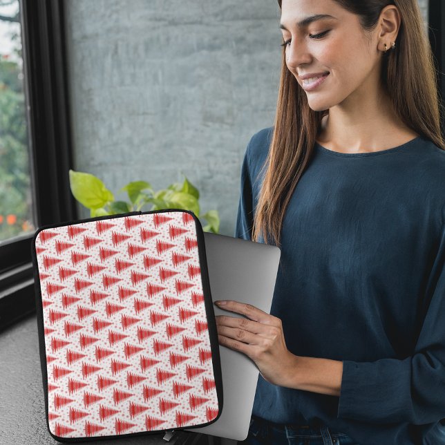 Julgran Red Mönster design Laptop Fodral (Skapare uppladdad)