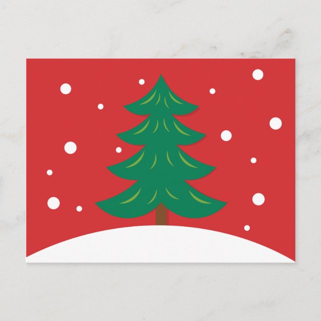 Julgran red vykort (Framsida)