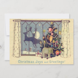 Julgran Reindeer Leksak Full Moon Inbjudningar