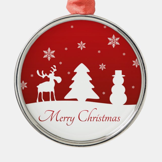 Julgran Reindeer Snögubbe Julgransprydnad Metall (Framsidan)