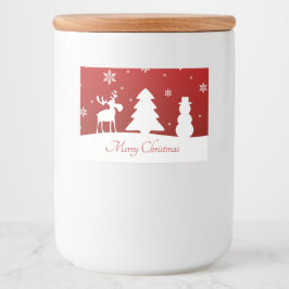 Julgran Reindeer Snögubbe Mat Etiketter