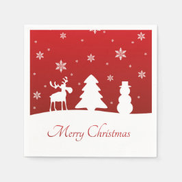 Julgran Reindeer Snögubbe Pappersservett