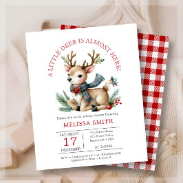 Julgran Ren Baby Shower Budget Inbjudan