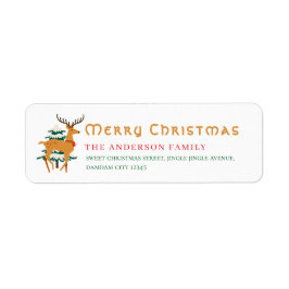 Julgran & Ren Enkel Returadress Etikett