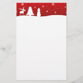 Julgran Ren Snöman Brevpapper