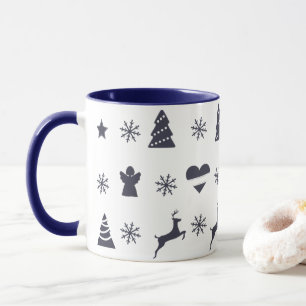 Julgran, renar, änglar och snö mugg