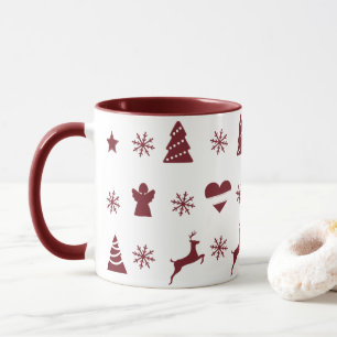 Julgran, renar, änglar och snö mugg