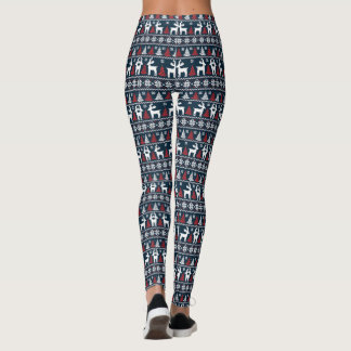 Julgran Renar Snöflingor Röda Vita Blå Leggings