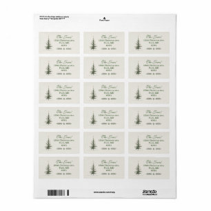 Julgran Returadressetiketter Adressetikett