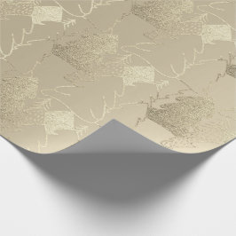 Julgran Ro Elfenbenskusten Faux Guld Glitter Wood Presentpapper