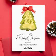 Julgran Röd Slinga Högtidsgratulationskort