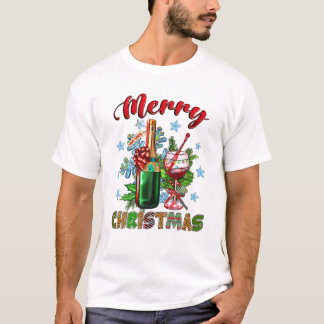 Julgran Röd Vinglas T Shirt