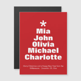 Julgran-röda, magnetiskt kort