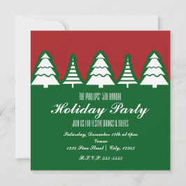 Julgran röda och gröna inbjudningar