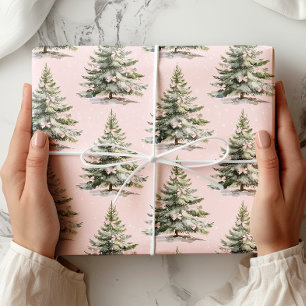 Julgran Rosa Bow Wrapping Papper Presentpapper