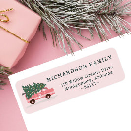Julgran Rosa Vintage Van Monogram Rosa Returadress Etikett