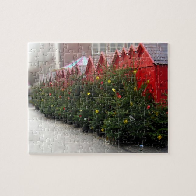 Julgran Row Christkindlmarket - 8x10-110 pc Pussel (Horisontell)