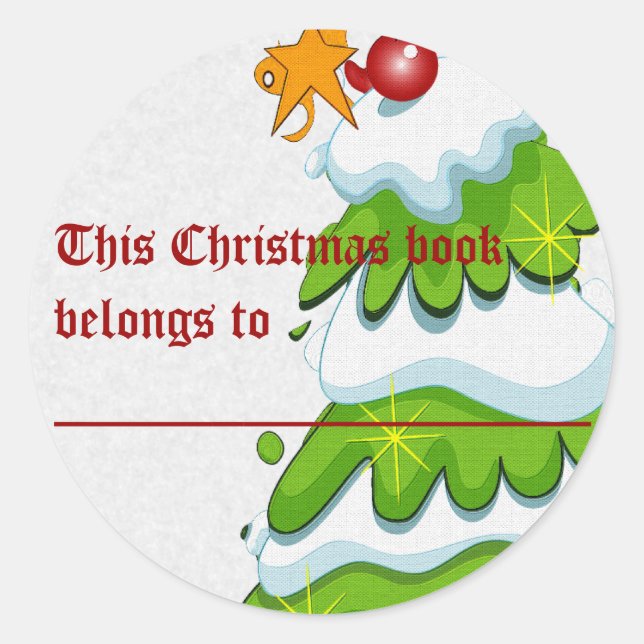 Julgran Runt Klistermärke (Framsida)