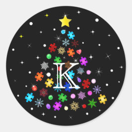 Julgran Runt Klistermärke