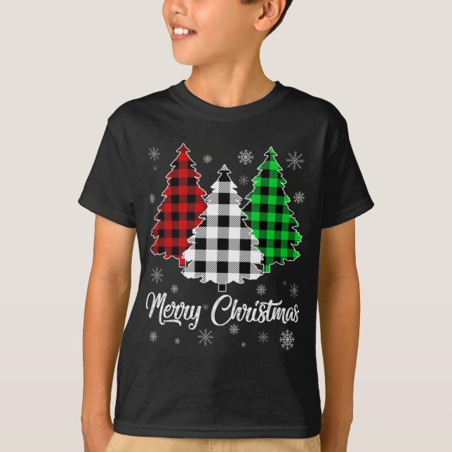 Julgran Santa Buffalo Play Print Merry Chr T Shirt (Framsida)