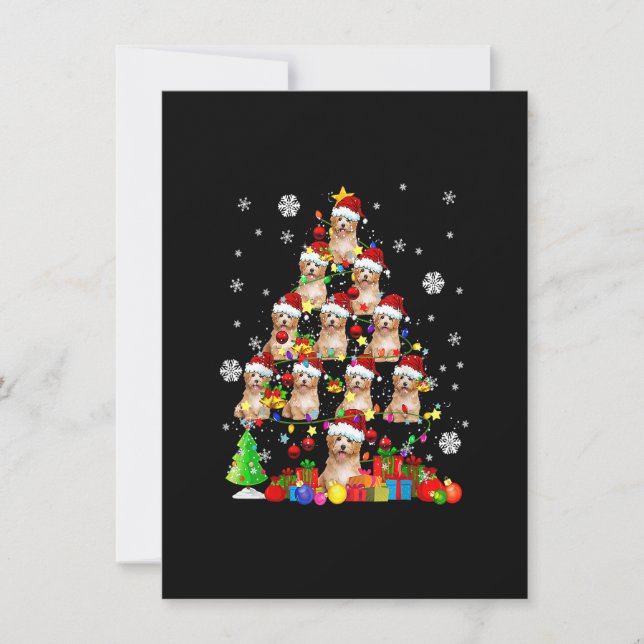 Julgran Santa Cavapoo jul Ljus Sant Inbjudningar (Framsida)