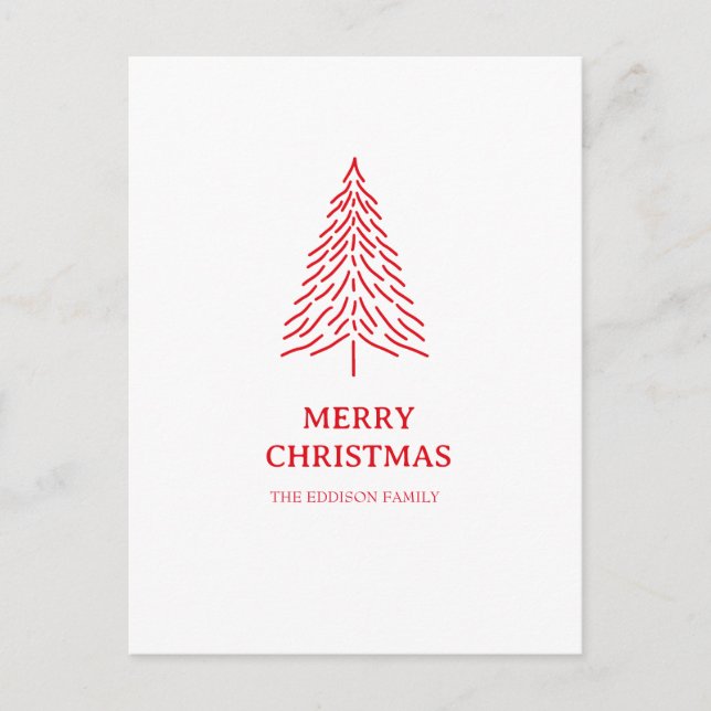Julgran Scandi Minimalistisk Enkel Högtid  Vykort (Framsida)