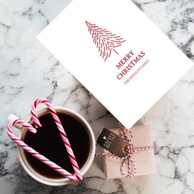 Julgran Scandi Minimalistisk Enkel Högtid  Vykort (Skapare uppladdad)