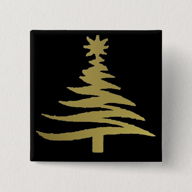 Julgran Schablon Guld Knapp (Framsida)