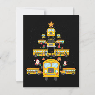 Julgran School Buss Funny Driver Julafton Gift OSA Kort