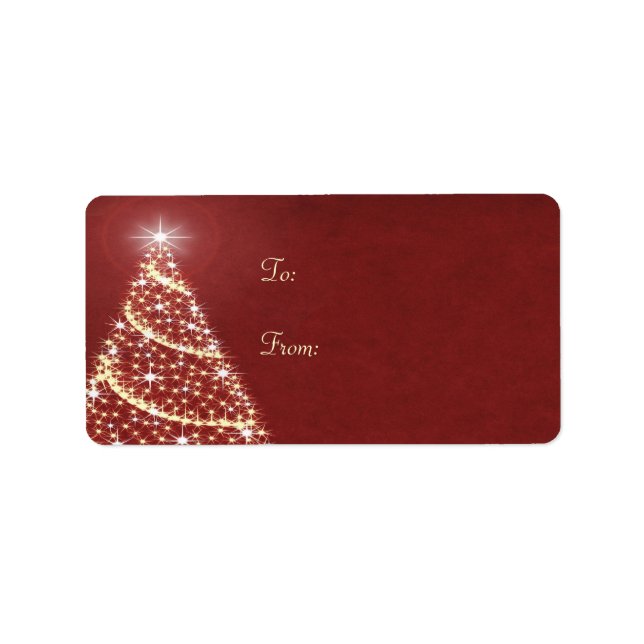 Julgran Shimmer Adressetikett (Framsidan)