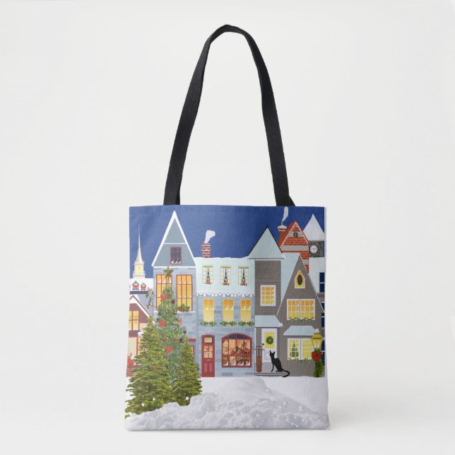 Julgran Shopping Tote Bag Tygkasse (Framsida)