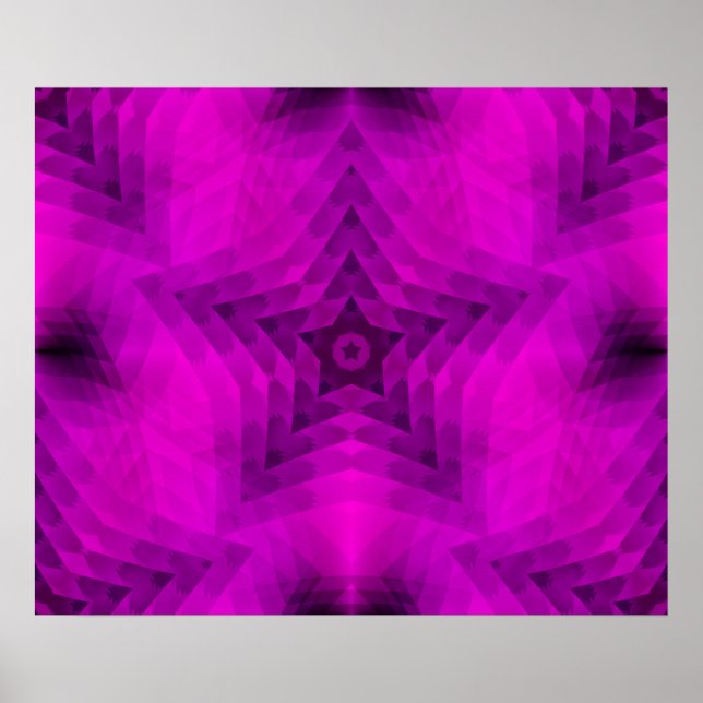 Julgran Silhouette och Lila Star Gradient Poster (Framsidan)