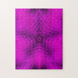 Julgran Silhouette och Lila Star Gradient Pussel