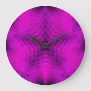 Julgran Silhouette och Lila Star Gradient Stor Klocka