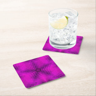Julgran Silhouette och Lila Star Gradient Underlägg Papper Kvadrat