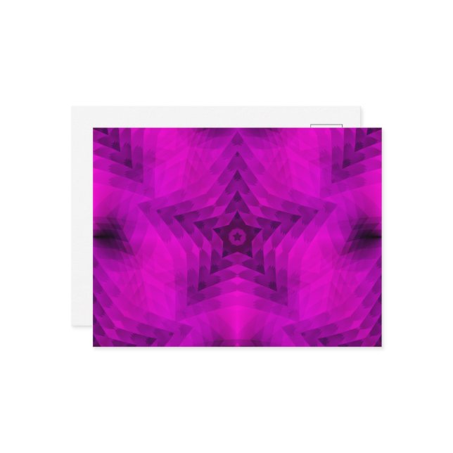 Julgran Silhouette och Lila Star Gradient Vykort (Fram/Back In Situ)