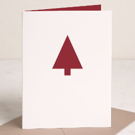 Julgran | Skandi-minimalistisk enkel Burgundy Helgkort