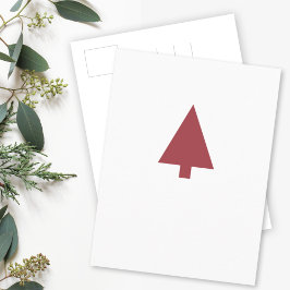 Julgran | Skandi-minimalistisk enkel Burgundy Vykort