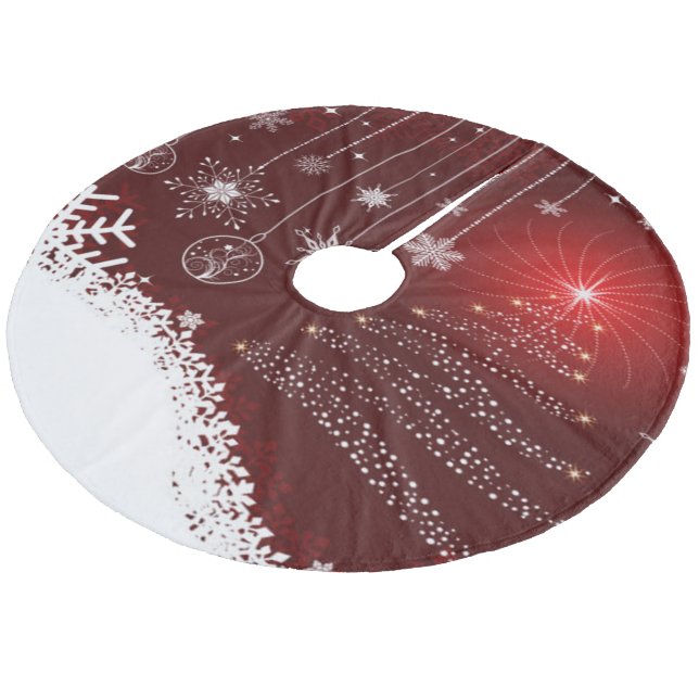 Julgran Skirt/Lökar, Träd och snöflingor Julgransmatta Fleece (Vinklad)