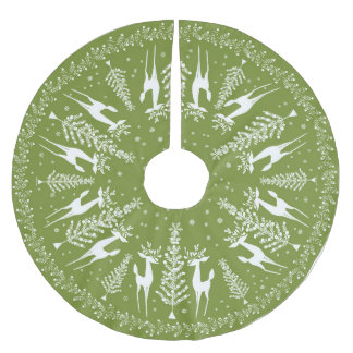 JULGRAN SKIRT MCM OLIVE OCH WHITE JULGRANSMATTA BORSTAD POLYESTER